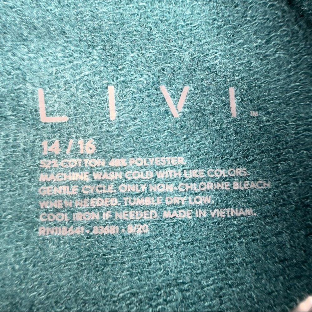 LANE BRYANT LIVI Zipper Split Neck Cowl Sweater - Teal 14/16 - Picture 6 of 13